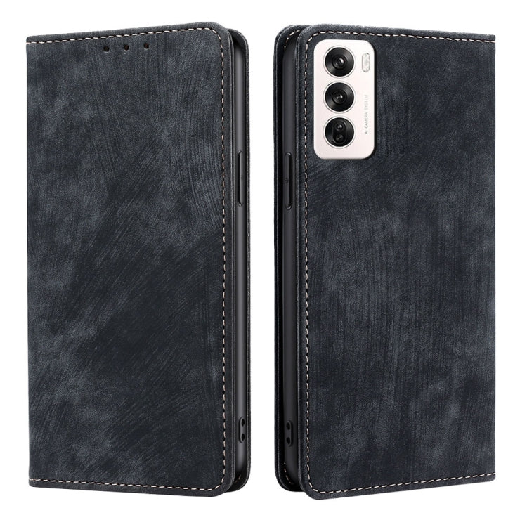 Custodia pelle magnetica con blocco RFID per OPPO Reno12 F 5G