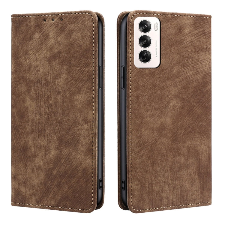 Custodia pelle magnetica con blocco RFID per OPPO Reno12 F 5G