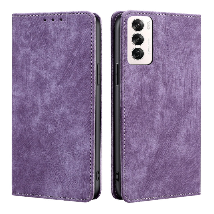 Custodia pelle magnetica con blocco RFID per OPPO Reno12 F 5G