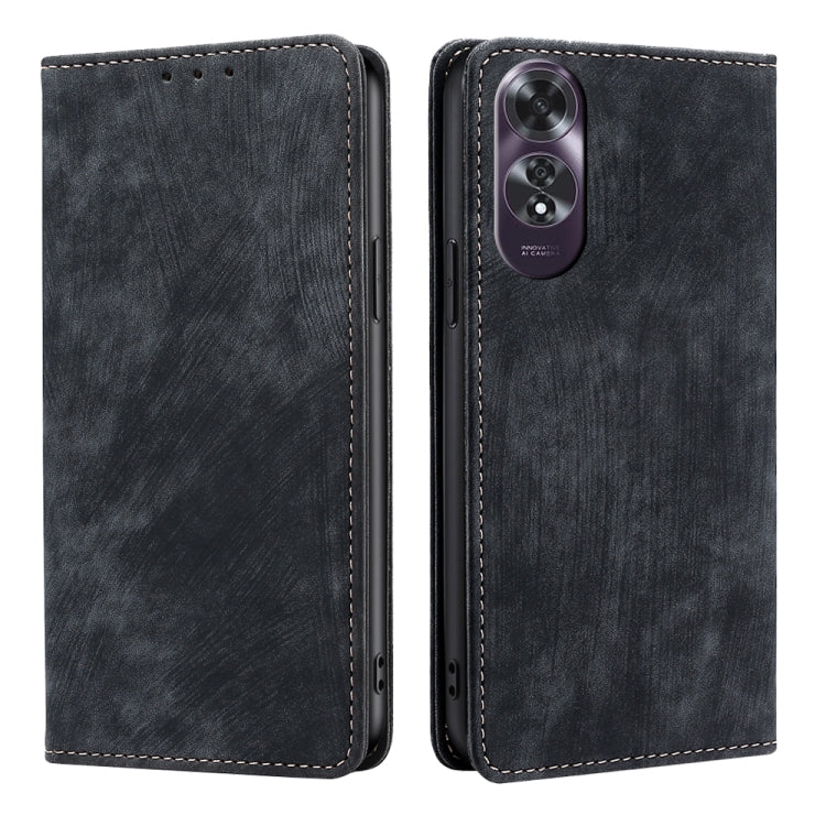 Custodia pelle magnetica con blocco RFID per OPPO Reno12 F 5G