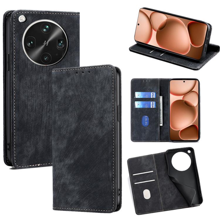 Custodia in pelle magnetica con blocco RFID per OPPO A5 5G