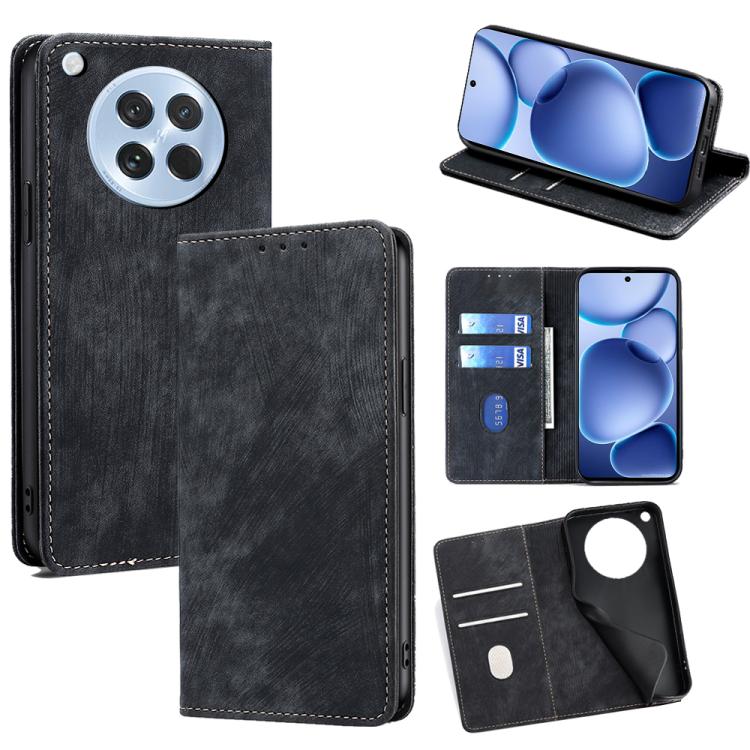 Custodia in pelle magnetica con blocco RFID per OPPO A5 5G