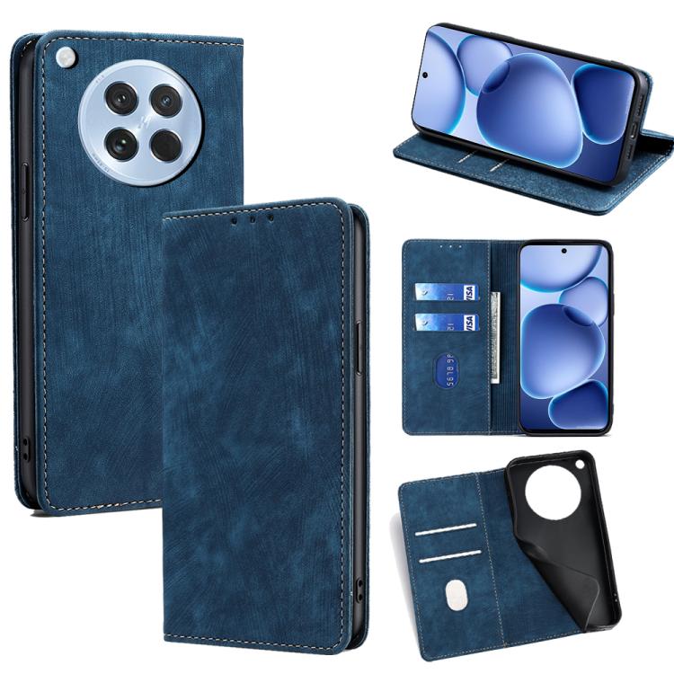 Custodia in pelle magnetica con blocco RFID per OPPO A5 5G