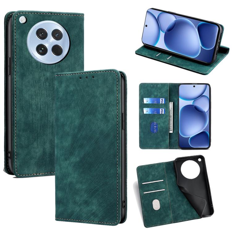 Custodia in pelle magnetica con blocco RFID per OPPO A5 5G