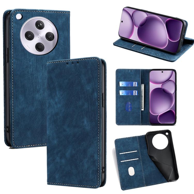 Custodia in pelle magnetica con blocco RFID per OPPO A5 5G
