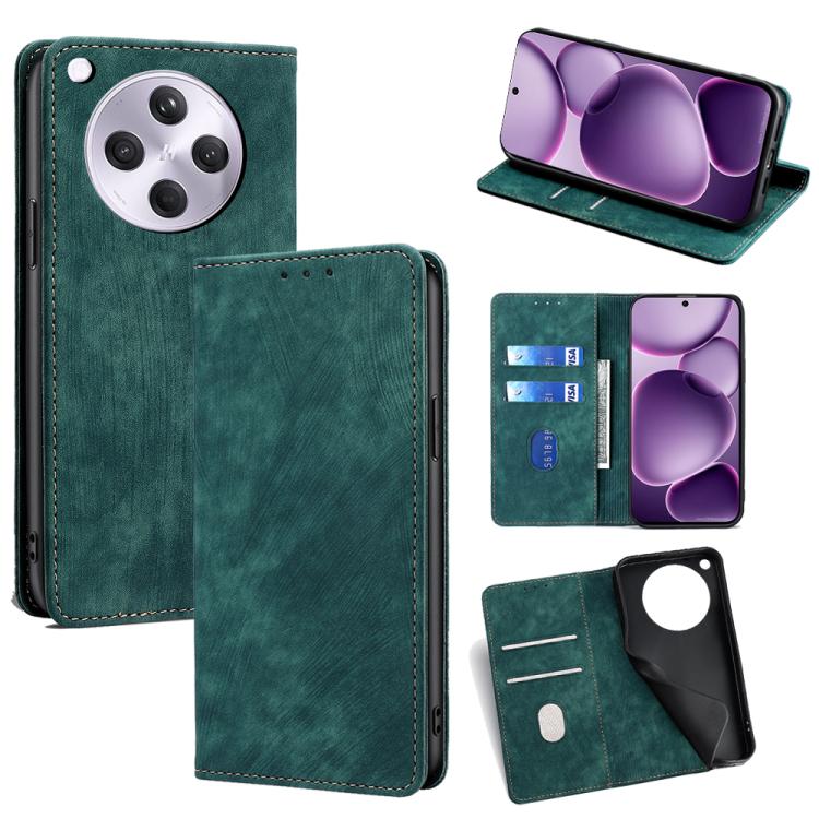 Custodia in pelle magnetica con blocco RFID per OPPO A5 5G