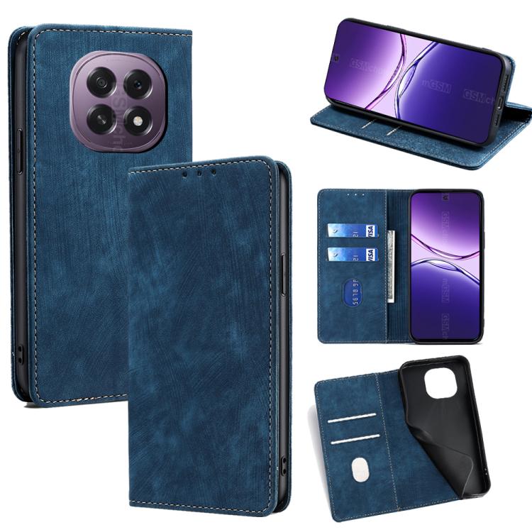 Custodia in pelle magnetica con blocco RFID per OPPO A5 5G