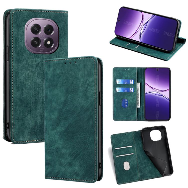 Custodia in pelle magnetica con blocco RFID per OPPO A5 5G