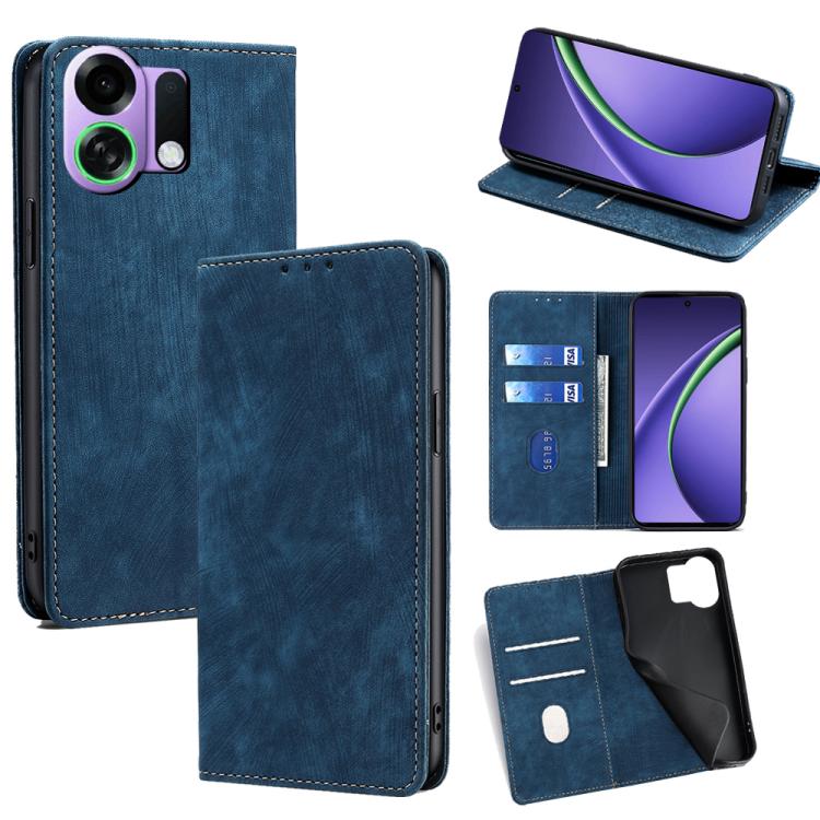 Custodia in pelle magnetica con blocco RFID per OPPO Find X9 Pro