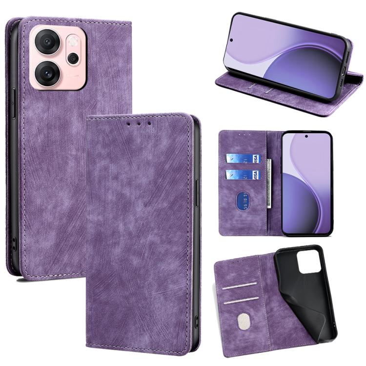 Custodia in pelle magnetica con blocco RFID per OPPO Find X9 Pro