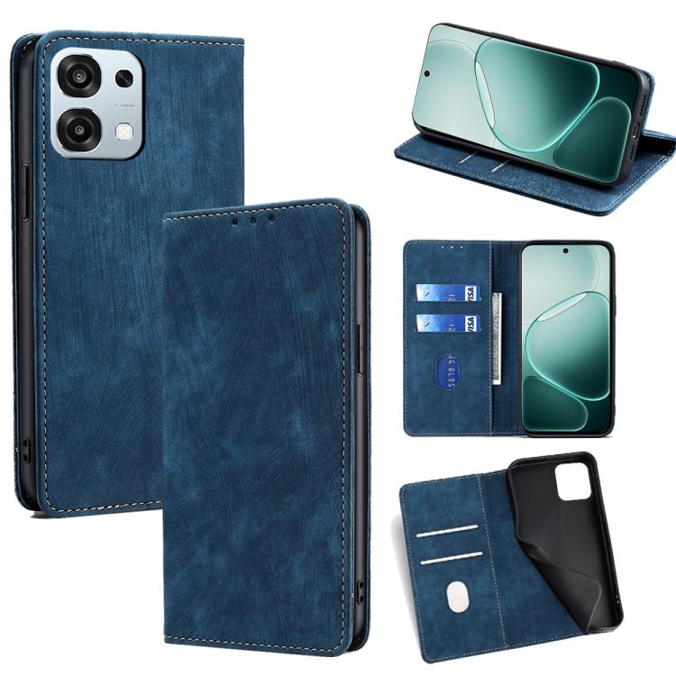 Custodia pelle magnetica con blocco RFID per OPPO A6x 4G