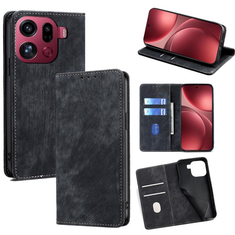 Custodia in pelle magnetica con blocco RFID per OPPO Find X9 Pro