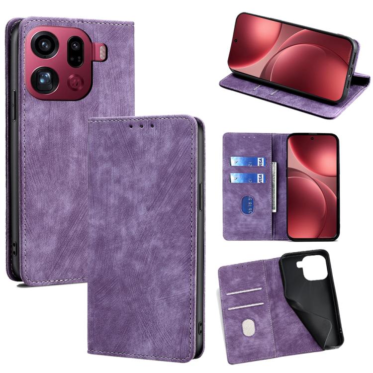 Custodia in pelle magnetica con blocco RFID per OPPO Find X9 Pro