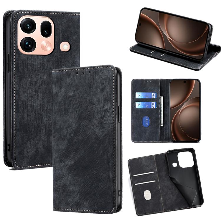 Custodia in pelle magnetica con blocco RFID per OPPO Find X9s Pro 5G