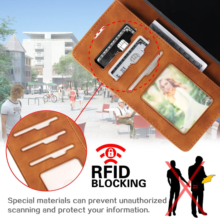 Custodia portafoglio in pelle con blocco RFID per Galaxy S23