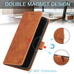 Custodia portafoglio in pelle con blocco RFID per Galaxy S23