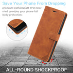 Custodia portafoglio in pelle con blocco RFID per Galaxy S23