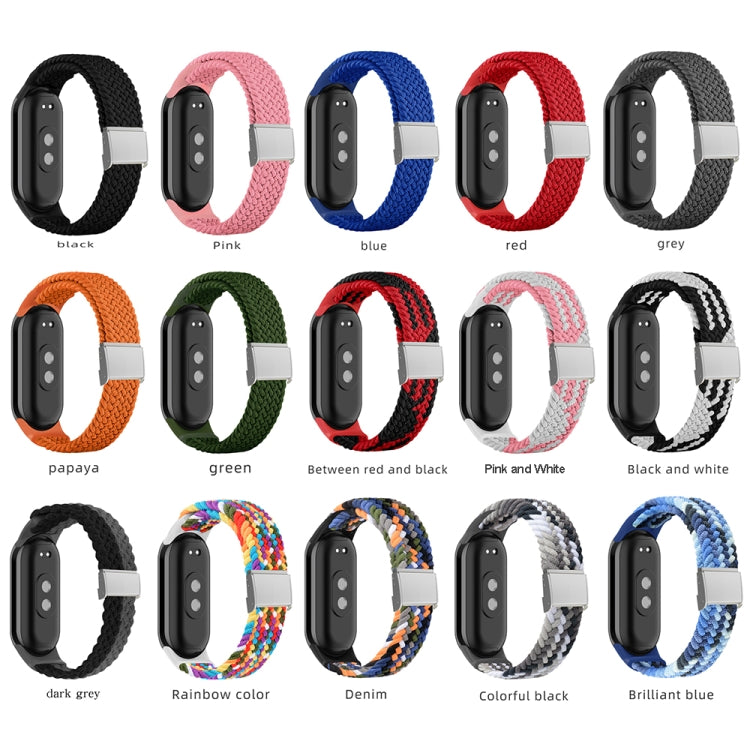 Cinturino regolabile con fibbia in acciaio intrecciato in nylon, For Xiaomi Mi Band 8