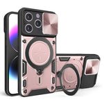 Custodia per telefono con supporto magnetico per camshield scorrevole con texture CD, For iPhone 14, For iPhone 14 Pro, For iPhone 14 Pro Max, For iPhone 13 Pro Max