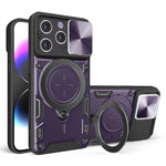 Custodia per telefono con supporto magnetico per camshield scorrevole con texture CD, For iPhone 14, For iPhone 14 Pro, For iPhone 14 Pro Max, For iPhone 13 Pro Max