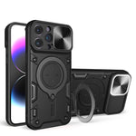 Custodia per telefono con supporto magnetico per camshield scorrevole con texture CD, For iPhone 14, For iPhone 14 Pro, For iPhone 14 Pro Max, For iPhone 13 Pro Max