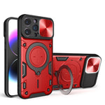Custodia per telefono con supporto magnetico per camshield scorrevole con texture CD, For iPhone 14, For iPhone 14 Pro, For iPhone 14 Pro Max, For iPhone 13 Pro Max