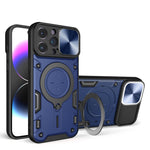 Custodia per telefono con supporto magnetico per camshield scorrevole con texture CD, For iPhone 14, For iPhone 14 Pro, For iPhone 14 Pro Max, For iPhone 13 Pro Max