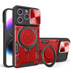 Custodia per telefono con supporto magnetico per camshield scorrevole con texture CD, For iPhone 14, For iPhone 14 Pro, For iPhone 14 Pro Max, For iPhone 13 Pro Max