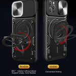 Custodia per telefono con supporto magnetico per camshield scorrevole con texture CD, For iPhone 13 Pro, For iPhone 13, For iPhone 12, For iPhone 12 Pro Max