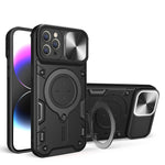 Custodia per telefono con supporto magnetico per camshield scorrevole con texture CD, For iPhone 14, For iPhone 14 Pro, For iPhone 14 Pro Max, For iPhone 13 Pro Max