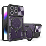 Custodia per telefono con supporto magnetico per camshield scorrevole con texture CD, For iPhone 16 Pro, For iPhone 16 Plus, For iPhone 16, For iPhone 15 Pro Max