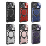 Custodia per telefono con supporto magnetico per camshield scorrevole con texture CD, For iPhone 15 Pro, For iPhone 15 Plus, For iPhone 15, For iPhone 14 Plus