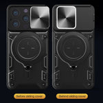 Custodia per telefono con supporto magnetico per camshield scorrevole con texture CD, For iPhone 15 Pro, For iPhone 15 Plus, For iPhone 15, For iPhone 14 Plus