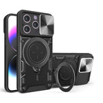 Custodia per telefono con supporto magnetico per camshield scorrevole con texture CD, For iPhone 15 Pro, For iPhone 15 Plus, For iPhone 15, For iPhone 14 Plus