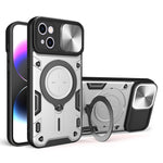 Custodia per telefono con supporto magnetico per camshield scorrevole con texture CD, For iPhone 15 Pro, For iPhone 15 Plus, For iPhone 15, For iPhone 14 Plus