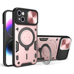Custodia per telefono con supporto magnetico per camshield scorrevole con texture CD, For iPhone 15 Pro, For iPhone 15 Plus, For iPhone 15, For iPhone 14 Plus
