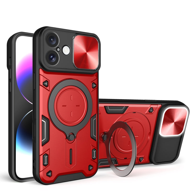 Custodia per telefono con supporto magnetico per camshield scorrevole con texture CD, For iPhone 16 Pro, For iPhone 16 Plus, For iPhone 16, For iPhone 15 Pro Max