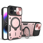 Custodia per telefono con supporto magnetico per camshield scorrevole con texture CD, For iPhone 16 Pro, For iPhone 16 Plus, For iPhone 16, For iPhone 15 Pro Max