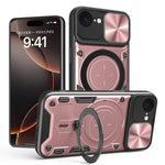 Custodia per telefono con supporto magnetico per camshield scorrevole con texture CD, For iPhone 18 Pro, For iPhone 18 Pro Max, For iPhone 17e / 16e, For iPhone 17 Pro Max