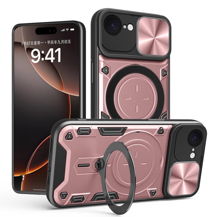Custodia per telefono con supporto magnetico per camshield scorrevole con texture CD, For iPhone 18 Pro, For iPhone 18 Pro Max, For iPhone 17e / 16e, For iPhone 17 Pro Max