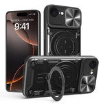 Custodia per telefono con supporto magnetico per camshield scorrevole con texture CD, For iPhone 18 Pro, For iPhone 18 Pro Max, For iPhone 17e / 16e, For iPhone 17 Pro Max