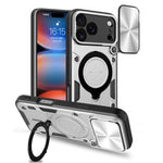 Custodia per telefono con supporto magnetico per camshield scorrevole con texture CD, For iPhone 18 Pro, For iPhone 18 Pro Max, For iPhone 17e / 16e, For iPhone 17 Pro Max