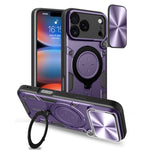 Custodia per telefono con supporto magnetico per camshield scorrevole con texture CD, For iPhone 18 Pro, For iPhone 18 Pro Max, For iPhone 17e / 16e, For iPhone 17 Pro Max