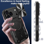 Custodia per telefono con supporto magnetico per camshield scorrevole con texture CD, For iPhone 17 Pro, For iPhone 17, For iPhone Air, For iPhone 16 Pro Max