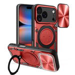 Custodia per telefono con supporto magnetico per camshield scorrevole con texture CD, For iPhone 17 Pro, For iPhone 17, For iPhone Air, For iPhone 16 Pro Max