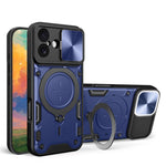 Custodia per telefono con supporto magnetico per camshield scorrevole con texture CD, For iPhone 17 Pro, For iPhone 17, For iPhone Air, For iPhone 16 Pro Max