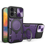 Custodia per telefono con supporto magnetico per camshield scorrevole con texture CD, For iPhone 17 Pro, For iPhone 17, For iPhone Air, For iPhone 16 Pro Max
