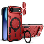 Custodia per telefono con supporto magnetico per camshield scorrevole con texture CD, For iPhone 17 Pro, For iPhone 17, For iPhone Air, For iPhone 16 Pro Max