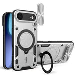 Custodia per telefono con supporto magnetico per camshield scorrevole con texture CD, For iPhone 17 Pro, For iPhone 17, For iPhone Air, For iPhone 16 Pro Max