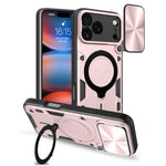 Custodia per telefono con supporto magnetico per camshield scorrevole con texture CD, For iPhone 18 Pro, For iPhone 18 Pro Max, For iPhone 17e / 16e, For iPhone 17 Pro Max